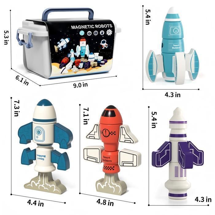 Bouwsets voor kinderen - Magnetische bouwset - Educatief speelgoed met 33 onderdelen - Stapelspeelgoed - Cadeau voor kinderen van 3-8 jaar