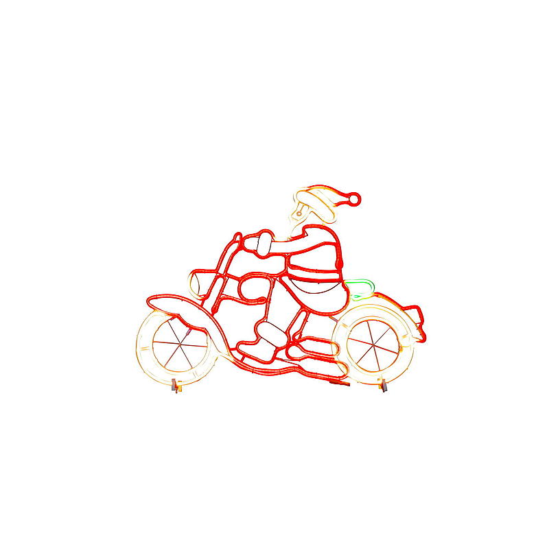 Insegna luminosa Light IT Babbo Natale in moto, 94x68 cm, neon