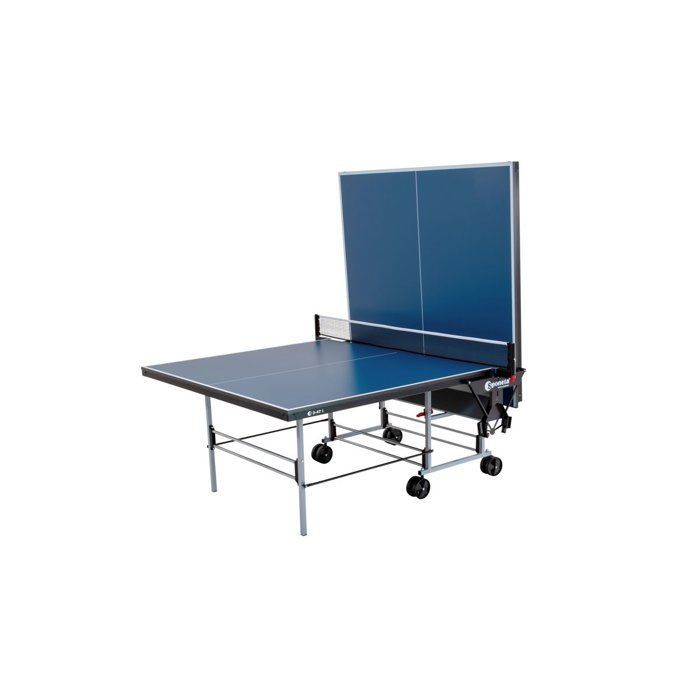 Tischtennistisch - SPONETA - S3-47i - Klappbar - Für den Innenbereich - Verstellbares Netz + Seitenstützen - Grau und Blau