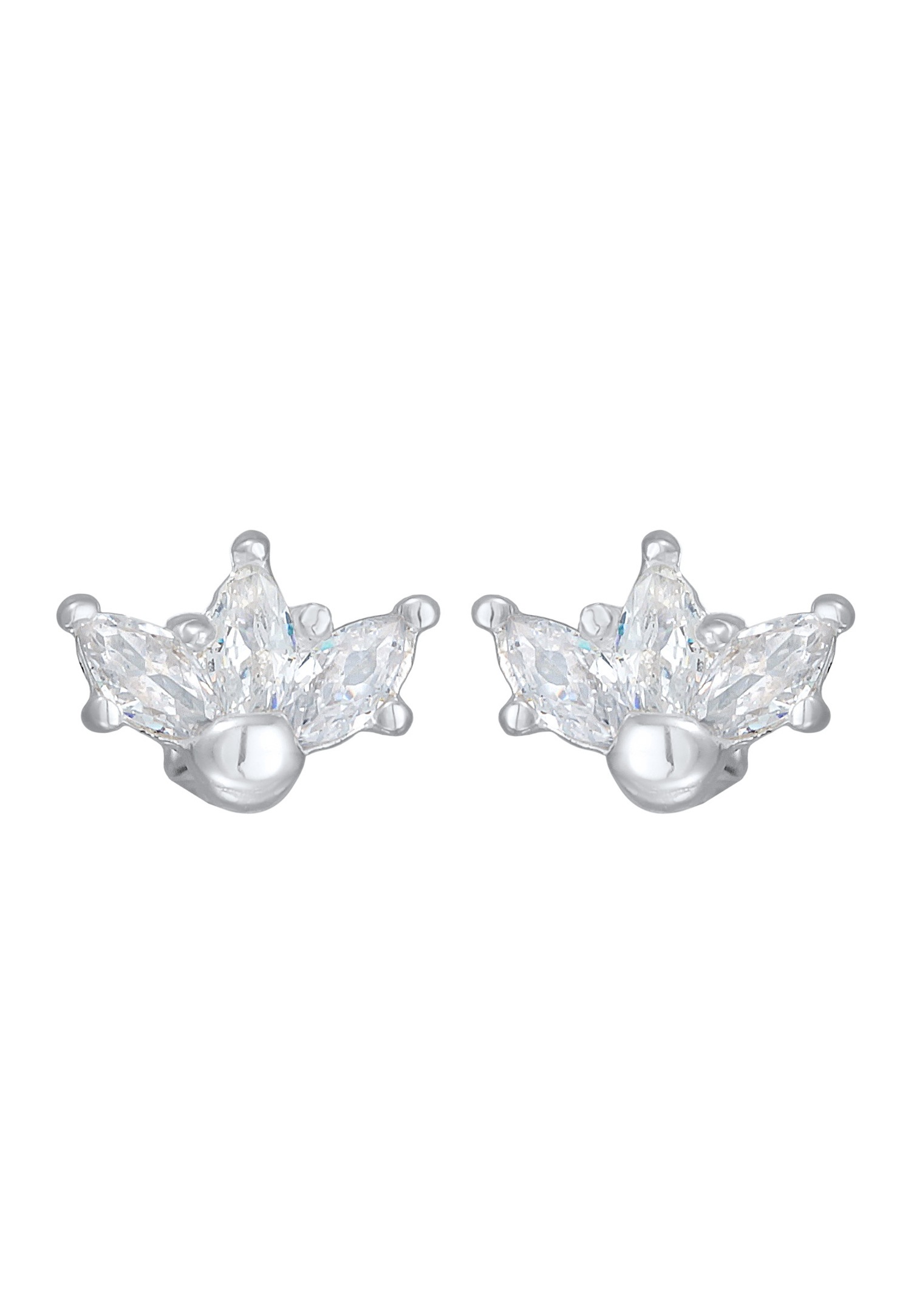 Elli Femmes Clous d'oreilles motif couronne avec Zirconium en Argent Sterling 925