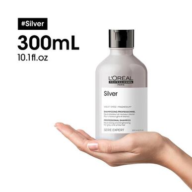 L'Oréal Professionnel Serie Expert Silver Shampoo, fargebeskyttende sjampo for grått hår, 300 ml