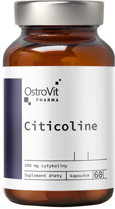 Cápsulas do suplemento alimentar OstroVit Citicolina para auxiliar a saúde do sistema nervoso.