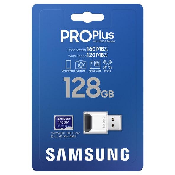 Κάρτα μνήμης microSD 128GB Pro Plus, συμπεριλαμβανομένης της συσκευής ανάγνωσης καρτών USB