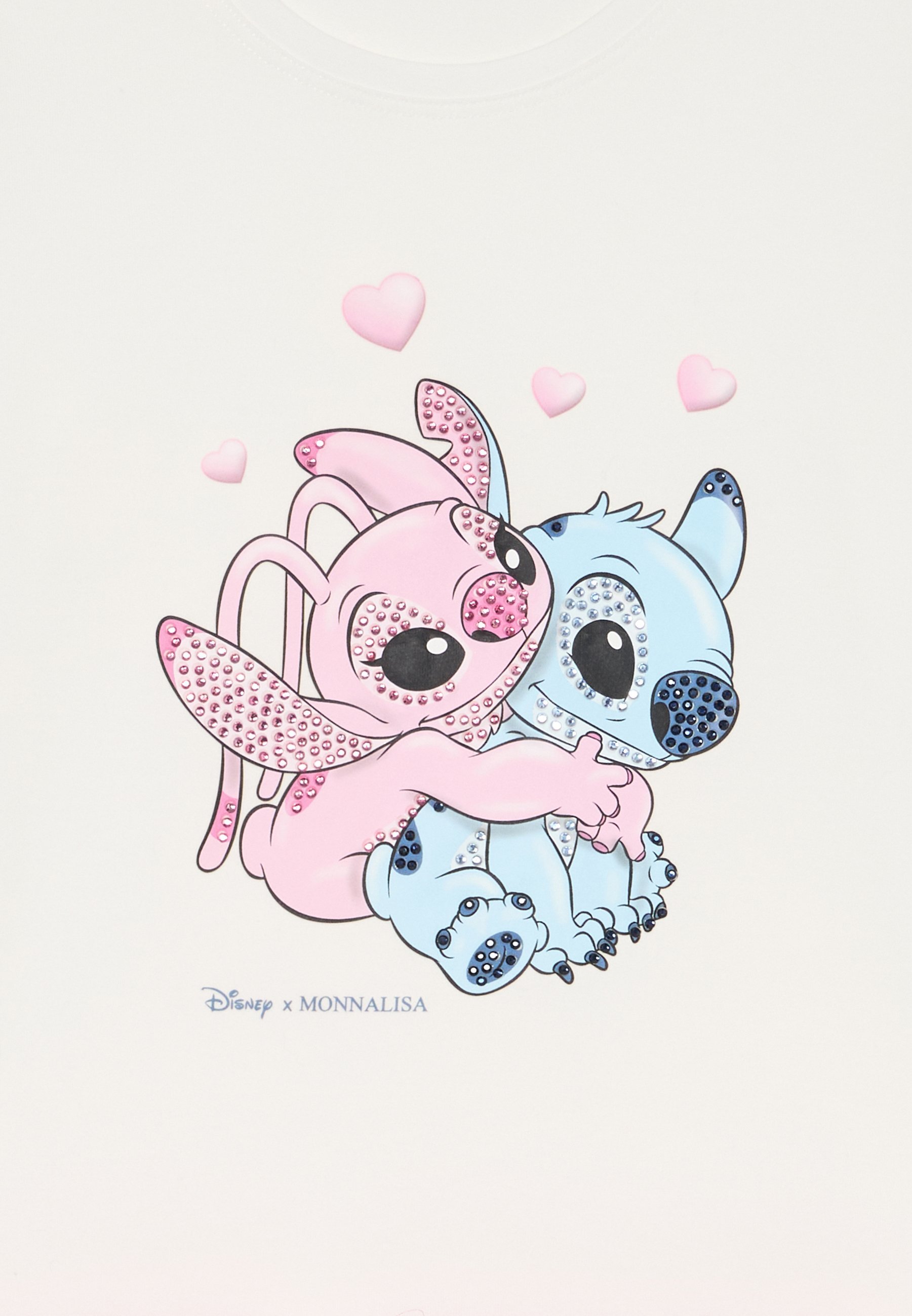 Monnalisa STITCH DISNEY ABITO FREE TIME  - Jersey dress - panna/rosa