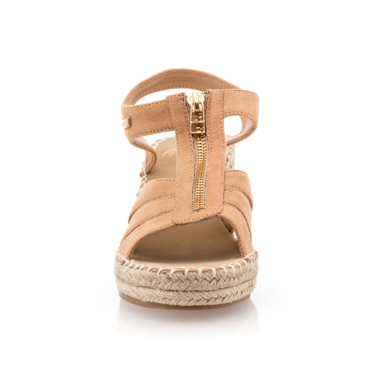 Bruine espadrilles voor dames met touwzolen