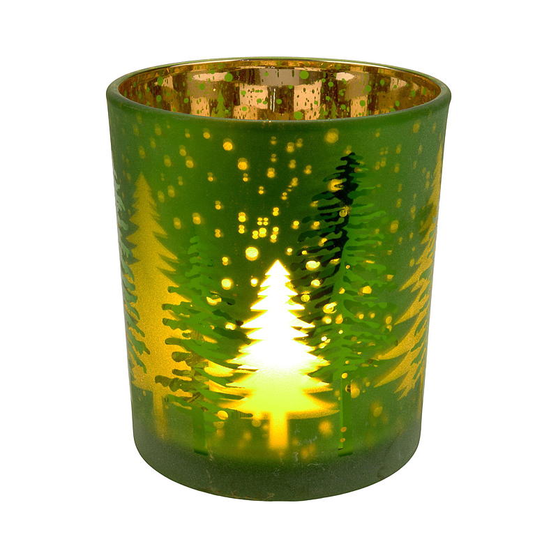 Hjem Telysholder 8,8 x 10 cm glass grønn Forest