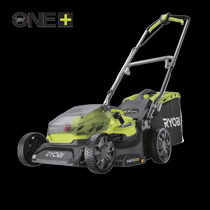 RYOBI - Tondeuse poussée 18V ONE+ - Ø coupe 37 cm - ramassage et mulching + 1 batterie 4,0 Ah et chargeur 2,0 A - RY18LM37A-140