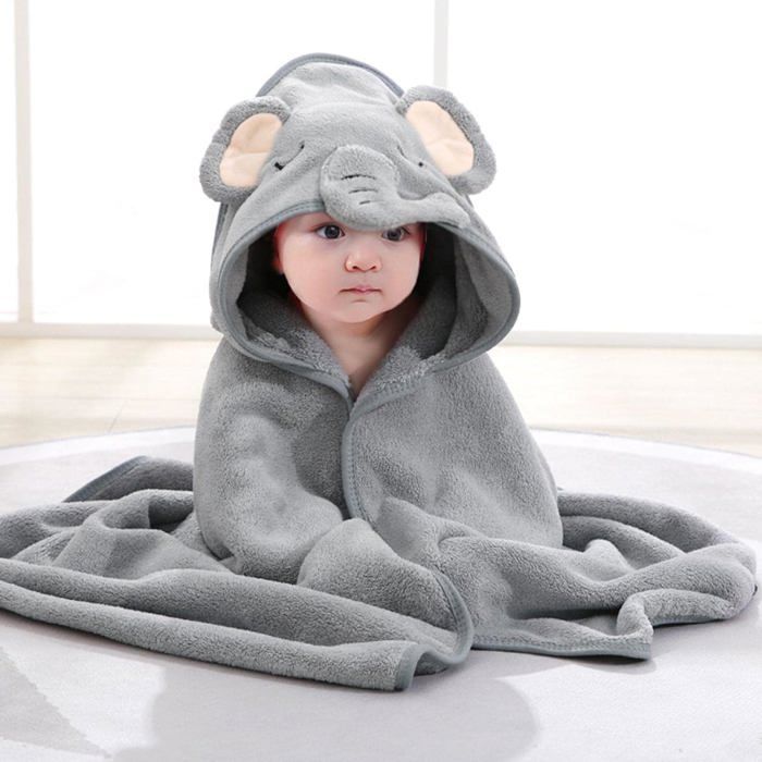 Set van 3 babybadjassen, babyhanddoek met capuchon, extra zacht en absorberend, kraamcadeau
