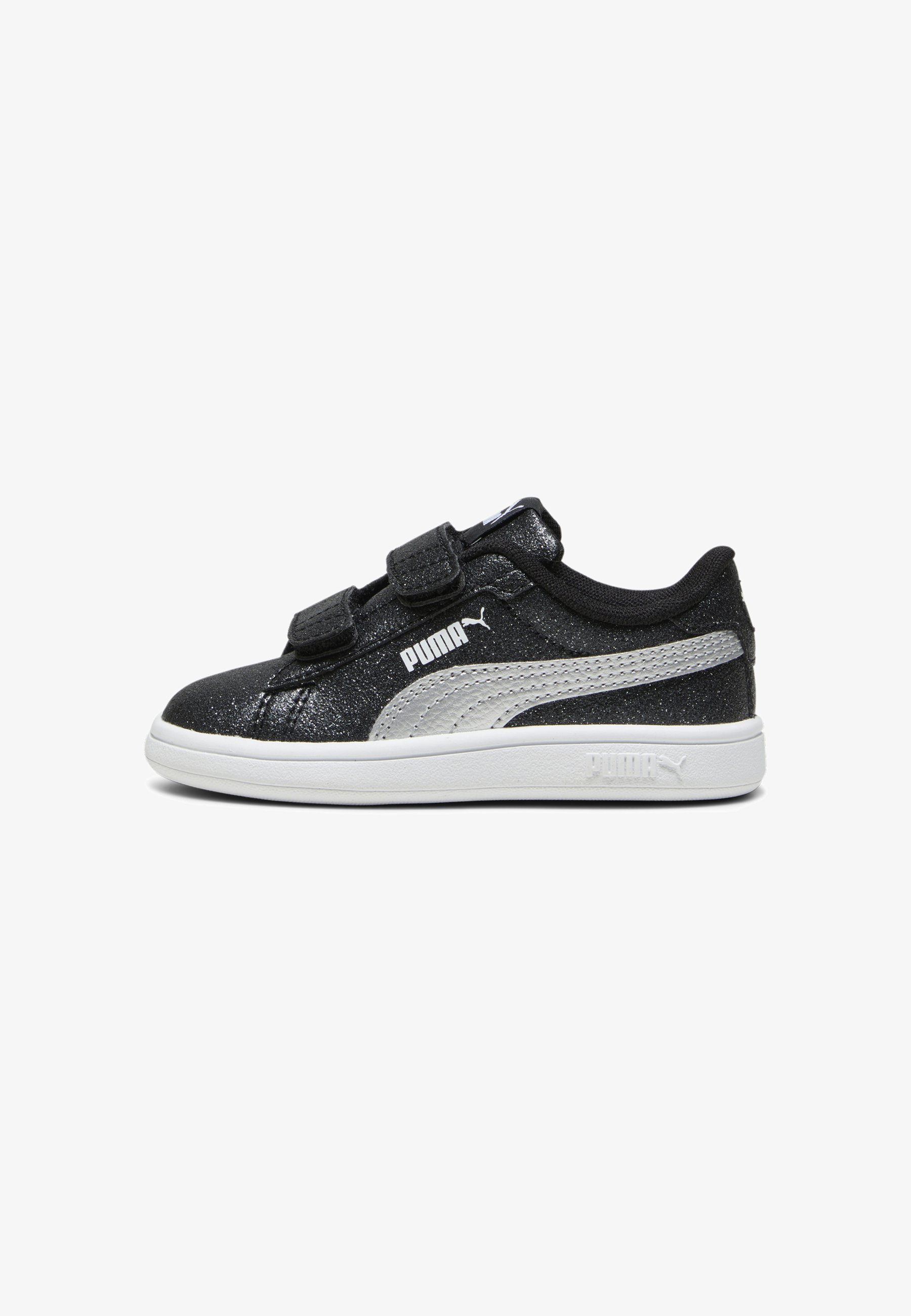 Puma SMASH 3.0 GLITZ GLAM – Babyschuhe – Puma Schwarz, Puma Silber, Puma Weiß