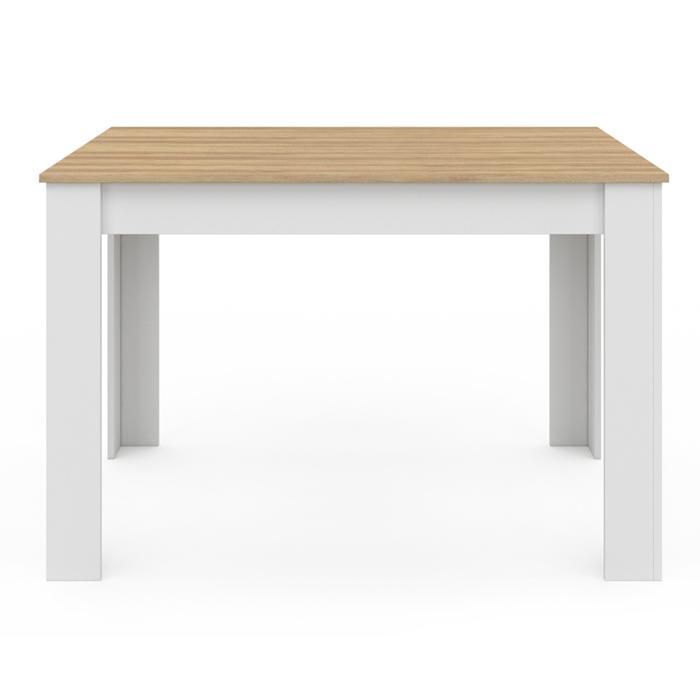 Table à manger rectangle fixe - IDMARKET - ROZY - Bois et blanc - 4 personnes - 110 cm