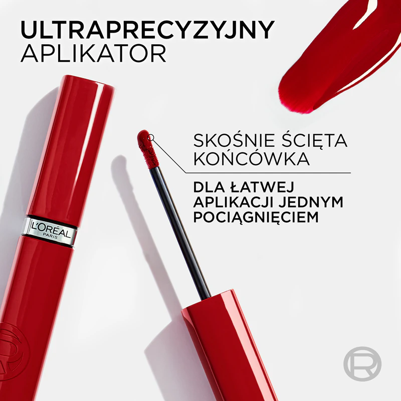 L'Oréal Paris Infaillible Laque Resistance ist ein langanhaltender, flüssiger Lippenstift, der Feuchtigkeit spendet und Glanz verleiht.