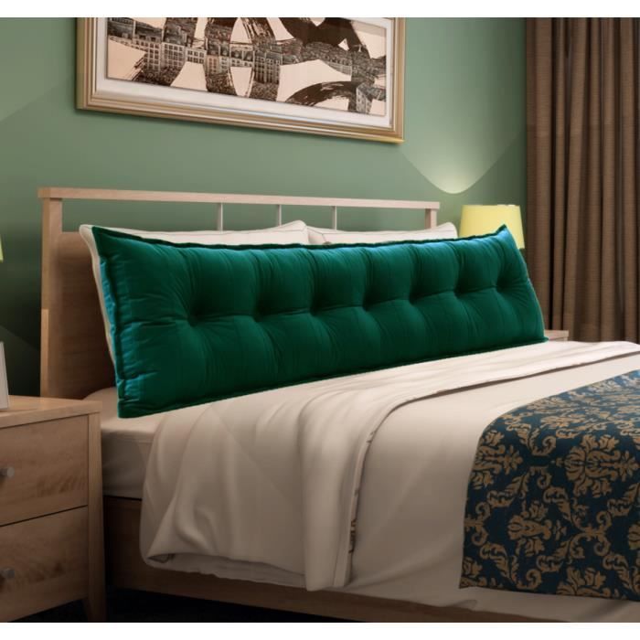 Coussin de soutien - VERCART - Traversin Anti Reflux - Velours Turquoise - 200cm - Ergonomique