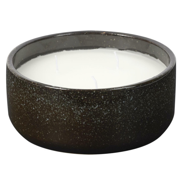ŚWIECA Glaze XL czarna CERAMICZNA 16,5x6,5x16,5 cm 3 KNOTY