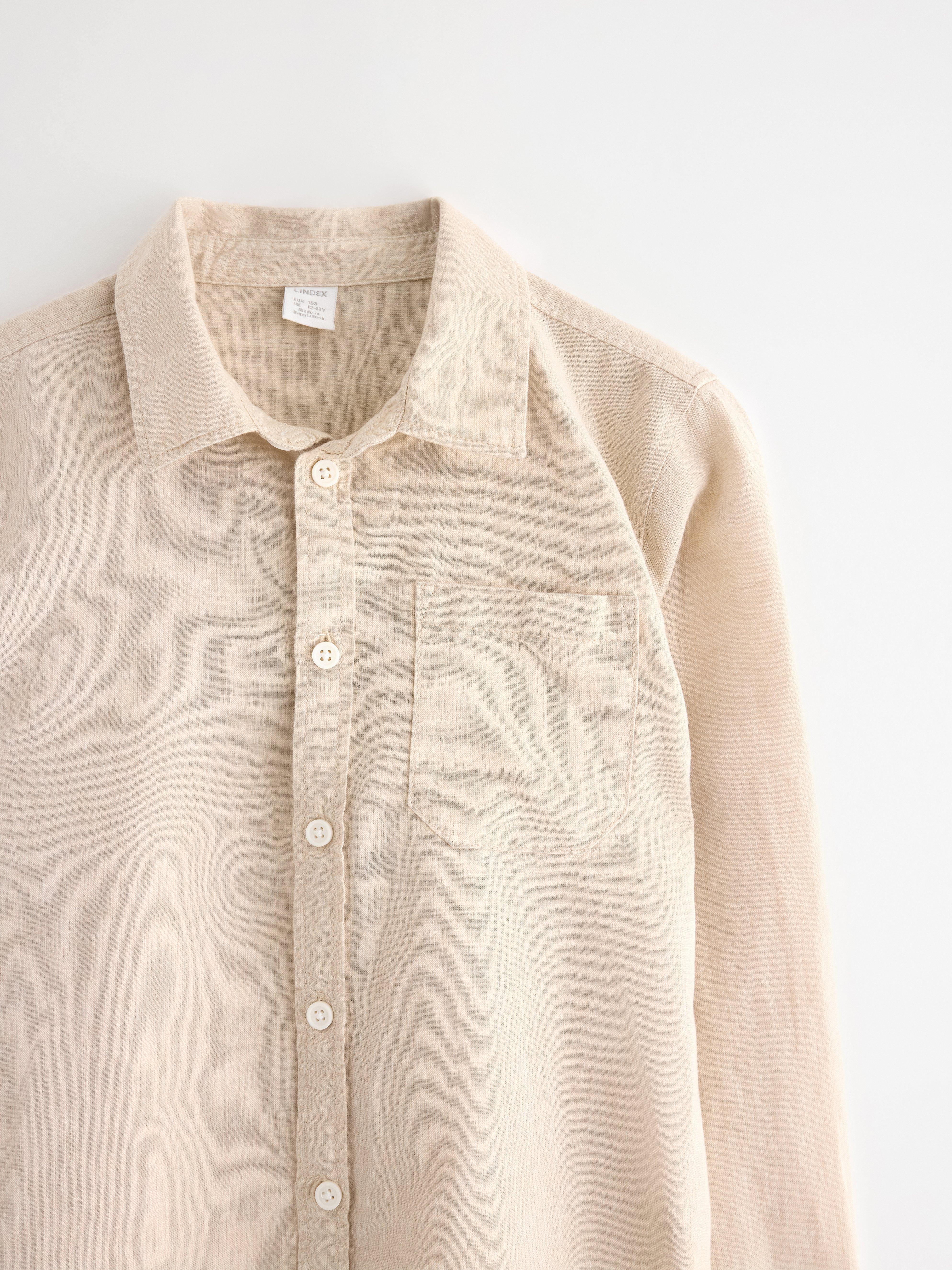 Skjorta i linneblandning Beige