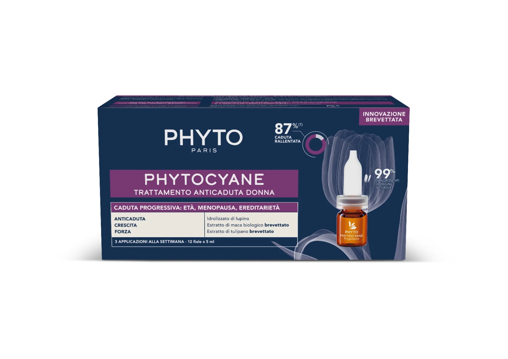 PHYTO Phytocyanin-Ampullen für Frauen, fortschreitender Haarausfall, 12 Ampullen, Haarausfallbehandlung für Frauen