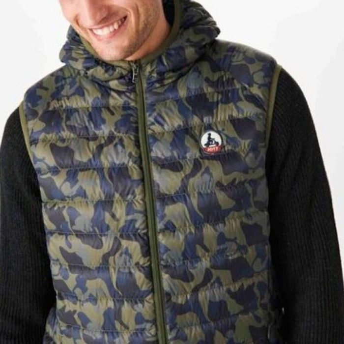 Chaqueta acolchada sin mangas Jott Pat Camo para hombre en gris/verde
