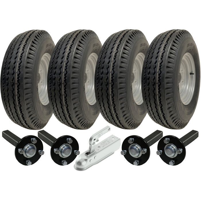 Kit haute remorque double essieu vitesse 5.00-10 centre roues juridiques route et attelage axe fusée