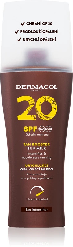 Dermacol Sun Tan Booster aizsargājošs pieniņš paātrina iedegumu ar SPF 20