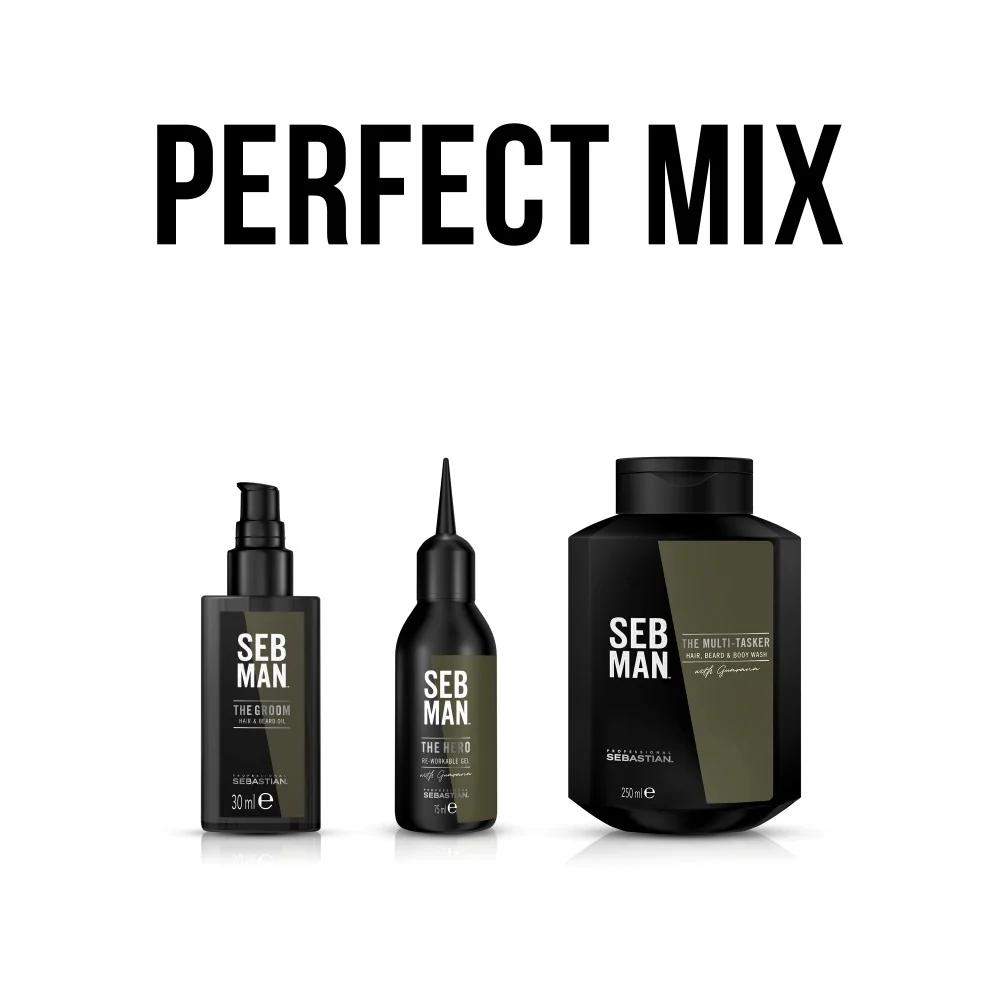 Hair Care Seb Man The Groom - Olio per Capelli e Barba - Olio Capelli Styling & Finish, Trattamento per Capelli, Trattamento Barba
