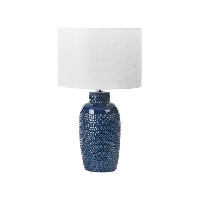 Lampe à poser en céramique bleu marine PERLIS