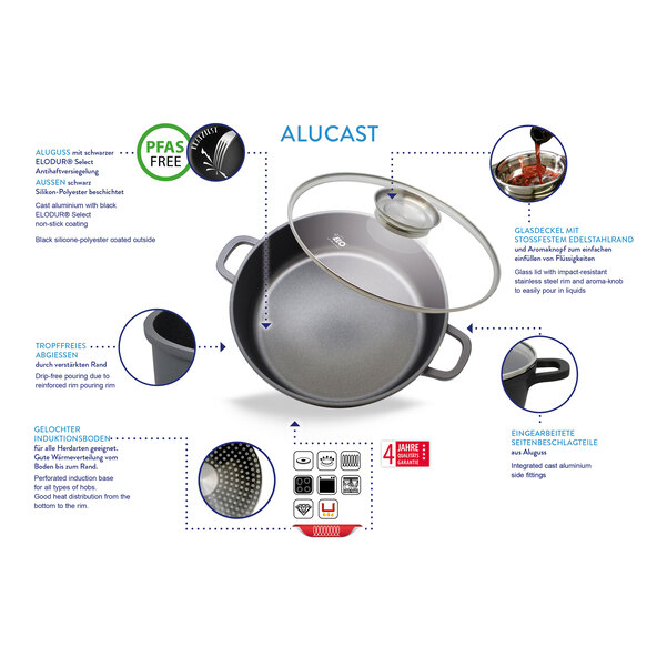 Tavă de servire din aluminiu turnat, 28 cm