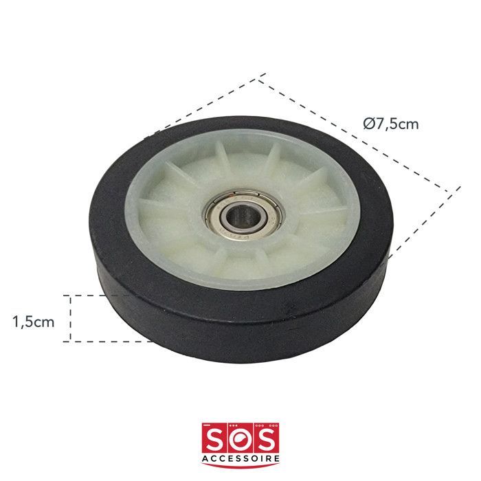 SOS Accessory Front Wheel Pad for Tumble Dryers 2969900200, 2987300200 ALTUS, BEKO, COLDIS, CONTINENTAL EDISON, ESSENTIEL B, FAR, G