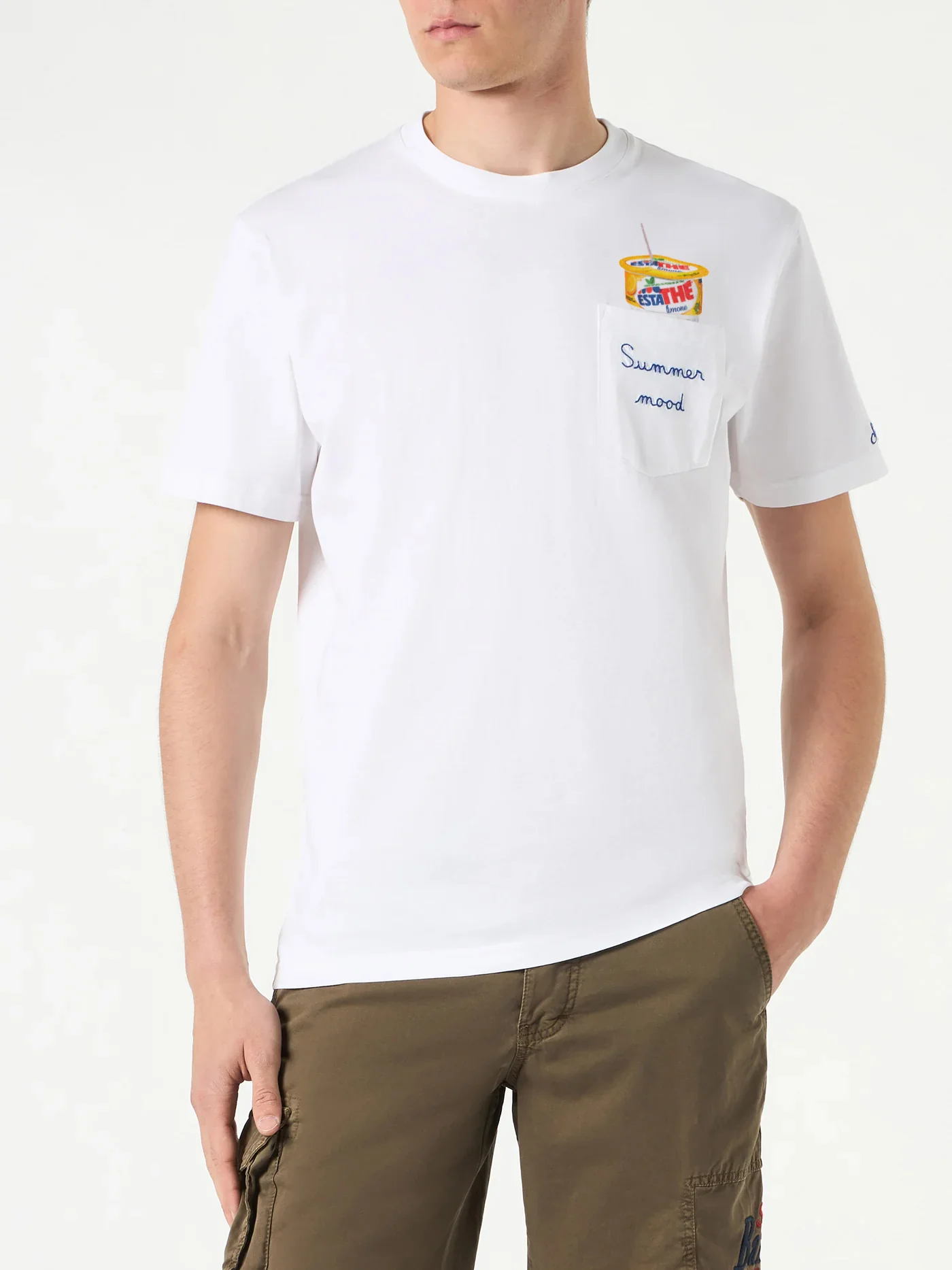 T-shirt da uomo in cotone con stampa Estathé | ESTATHE'® EDIZIONE SPEC