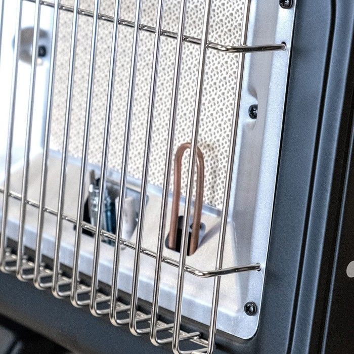 Calentador de gas portátil INTEC de 1700 W con elemento cerámico + 8 cartuchos de gas, encendido piezoeléctrico, termopar ODS, para camping y pesca.