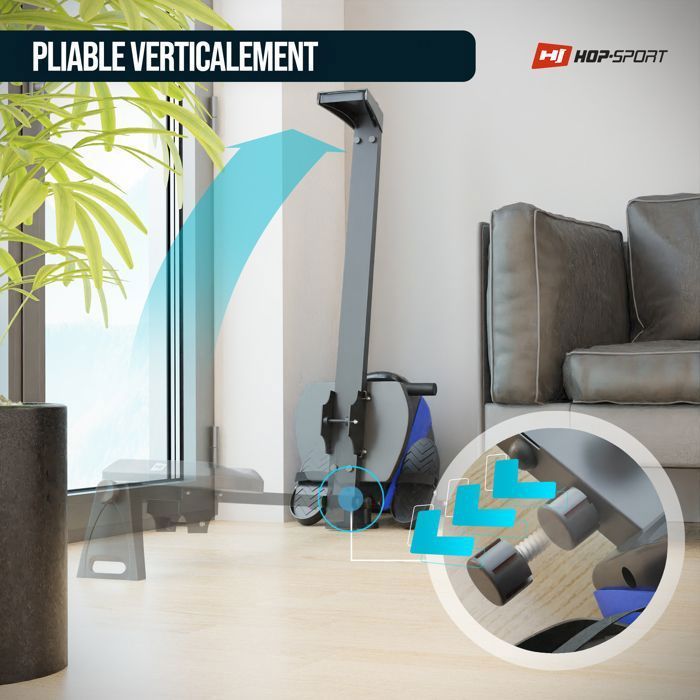 Hop-Sport HS-030R Boost magnetische indoor roeimachine, 9 kg vliegwiel, opvouwbaar, centrale trekbeweging, 10 weerstandsniveaus