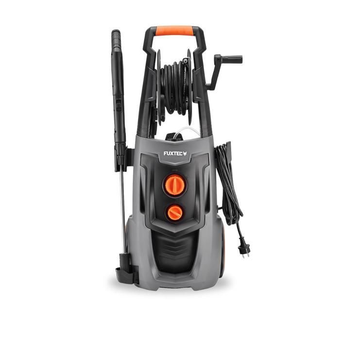 Hidrolimpiadora de alta presión FUXTEC FX-HDRP2500, 2500 W, 195 bar, 7,8 l/min, 468 l/h, carrete de manguera, depósito de limpieza