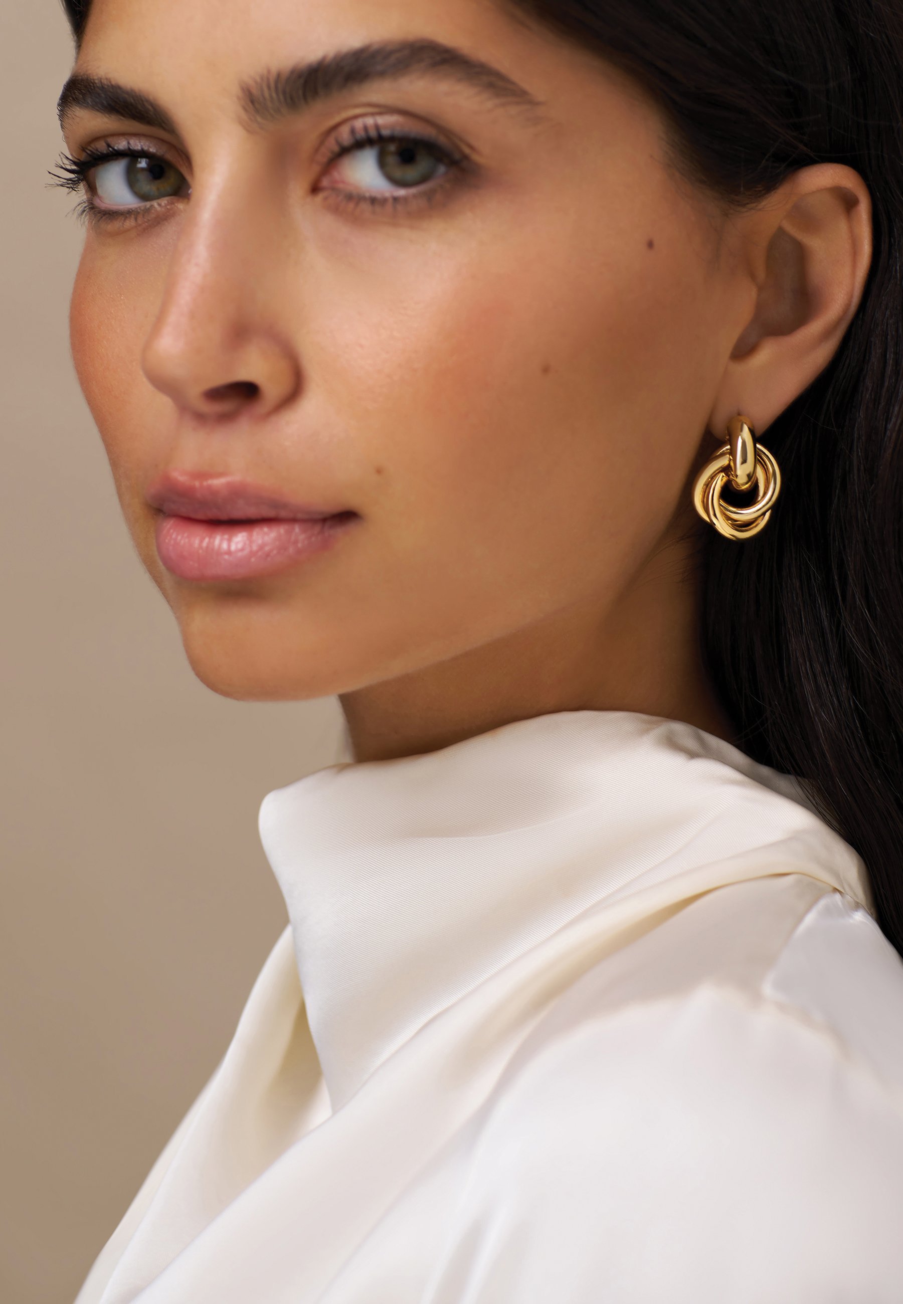Boucles d'oreilles Orelia STATEMENT INTERLOCKING - Boucles d'oreilles - couleur or pâle