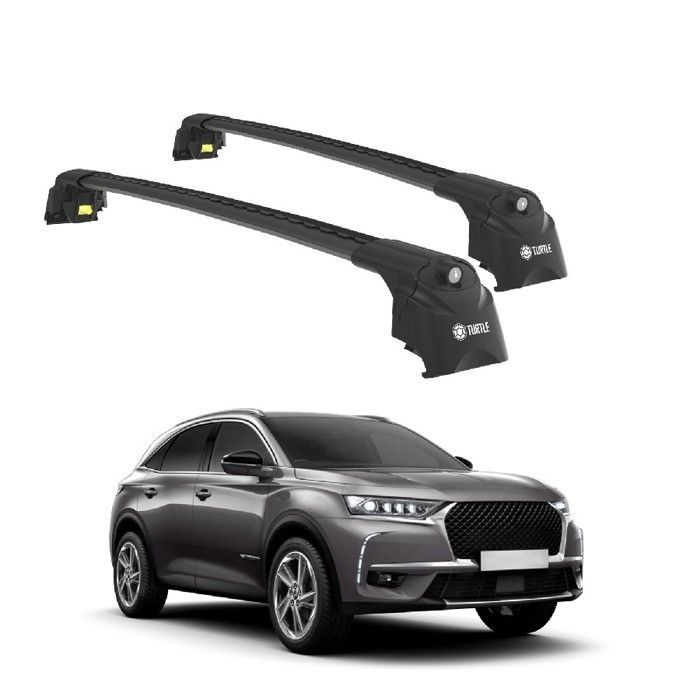 TURTLE AIR-2 Roof Bars for CITROEN DS 7 CROSSBACK 2018-2024 (SUV) Black