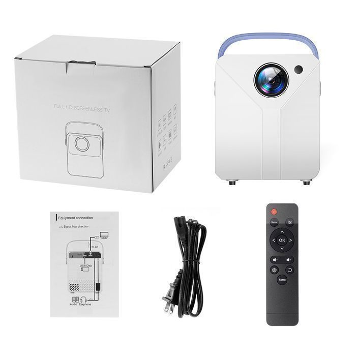 isinbox 4K-projector met 6000 lumen, HDMI, Android 12, slimme projector, wifi, Bluetooth, PS4, computer en tv