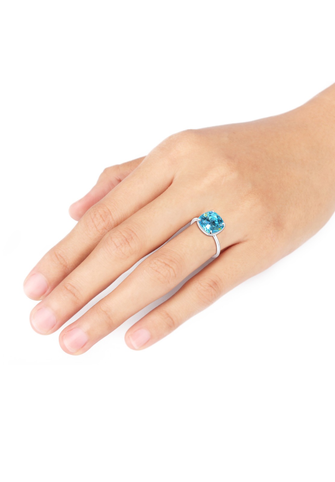 Elli Femmes bande géo avec cristal bleu en argent sterling 925
