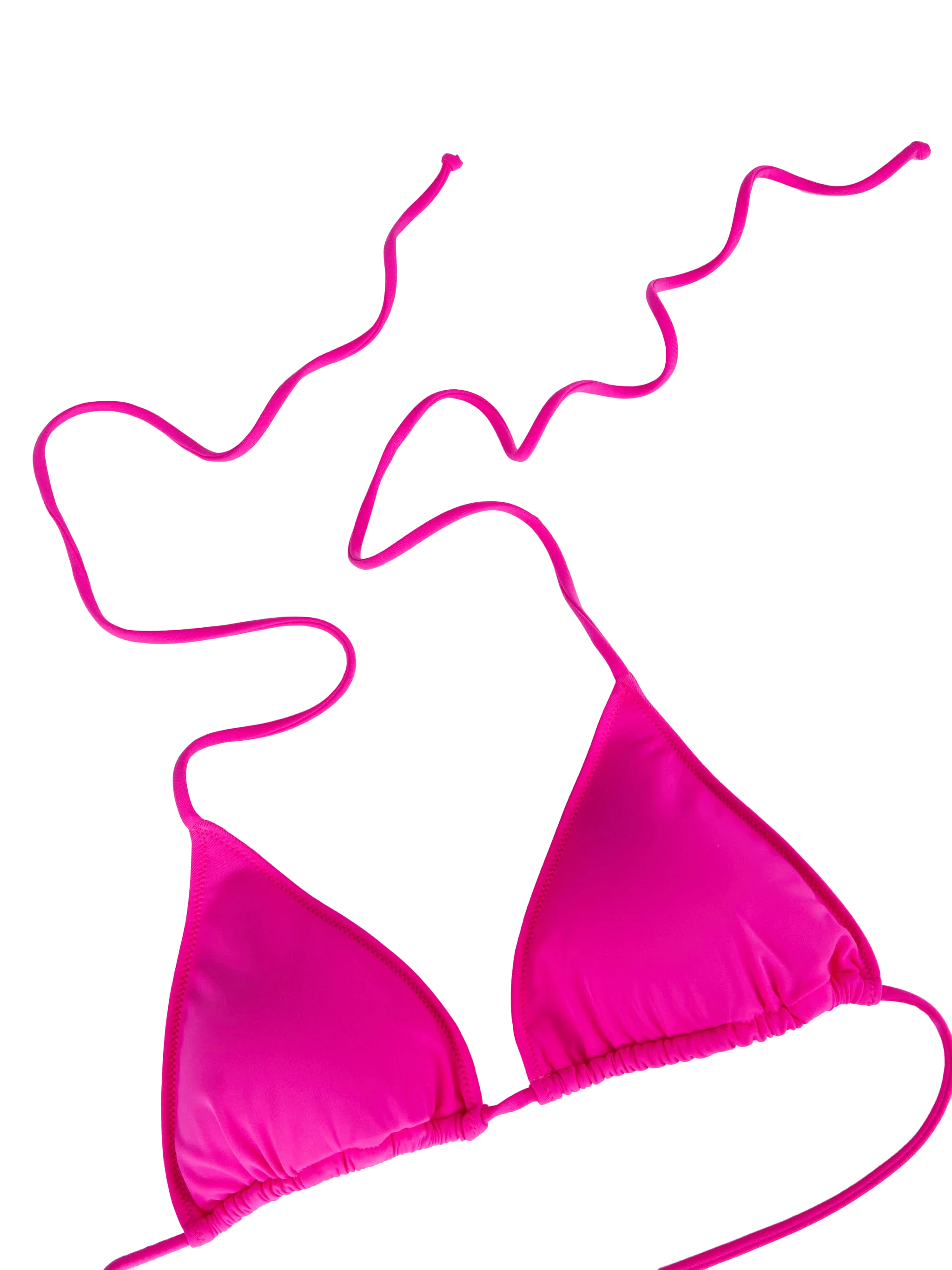 Damesbikini met driehoekige rand in fuchsia