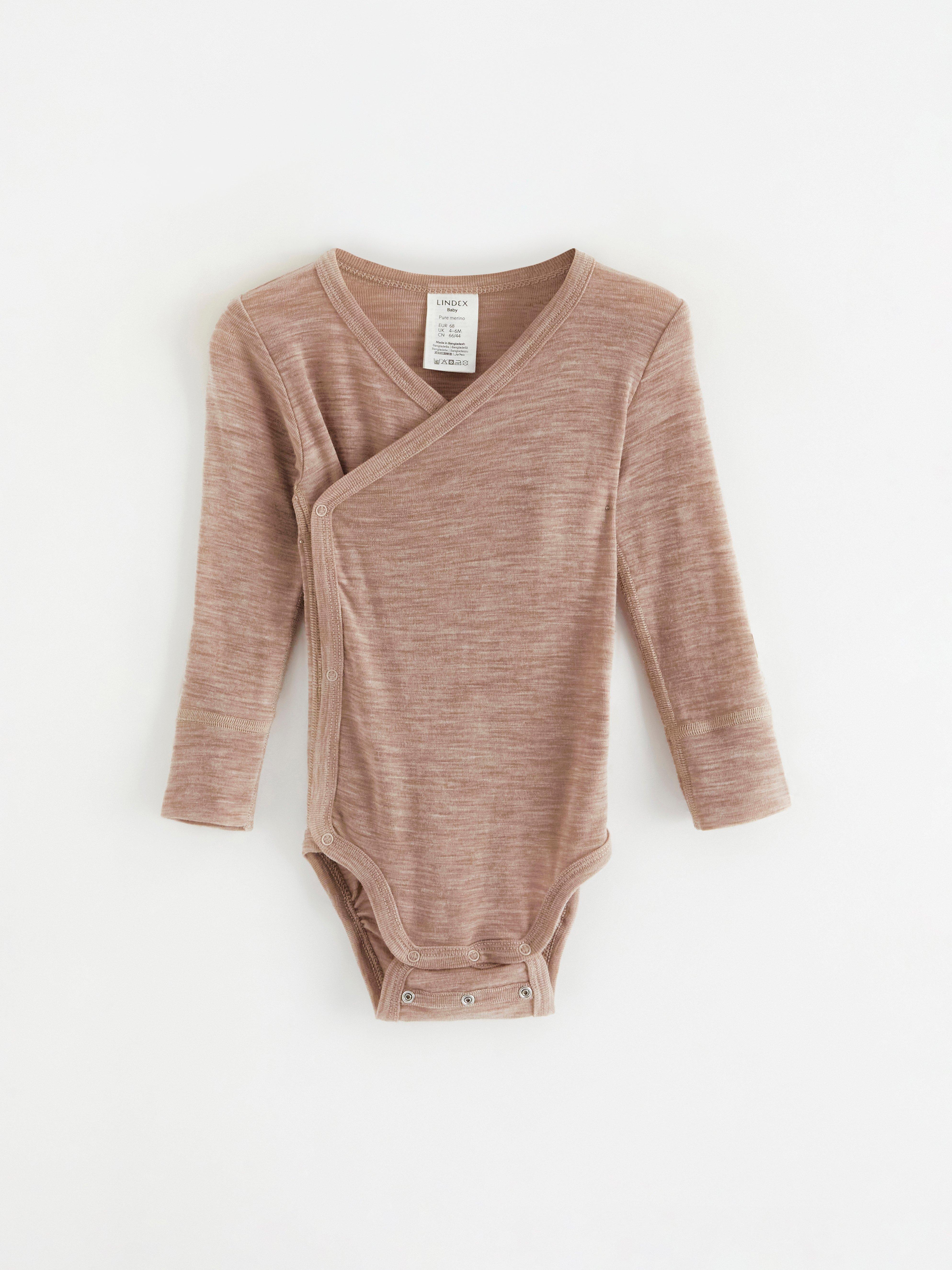 Omlottbody i merinoull Light Beige Melange
