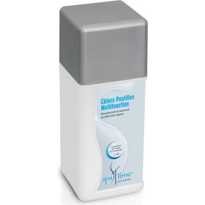 Tabletas de cloro multifuncionales Bayrol SpaTime de 1 kg para spas inflables