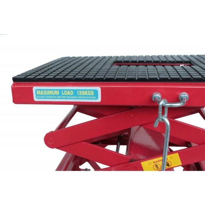 Elevador VARAN - 135 kg - Rojo/Negro - Dimensiones 48 x 45,5 x 38 cm - Altura 35-87 cm