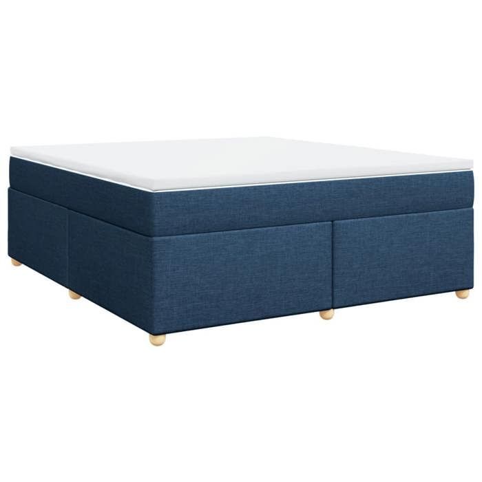 Struttura letto con materasso - Maison Exclusive - 180x200 cm - Tessuto blu - Coprimaterasso incluso