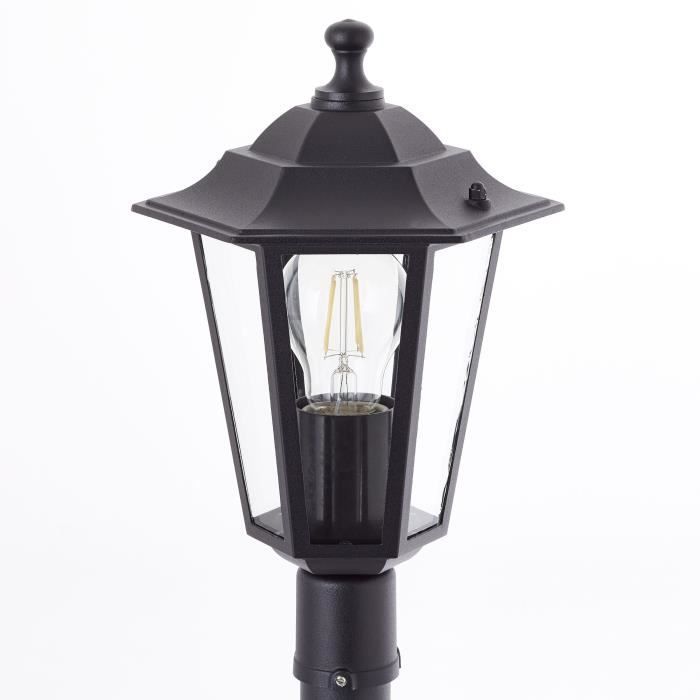 Paletto luminoso da esterno - BRILLIANT - CARLEEN - nero - metallo/vetro - E27 max 60W - IP44