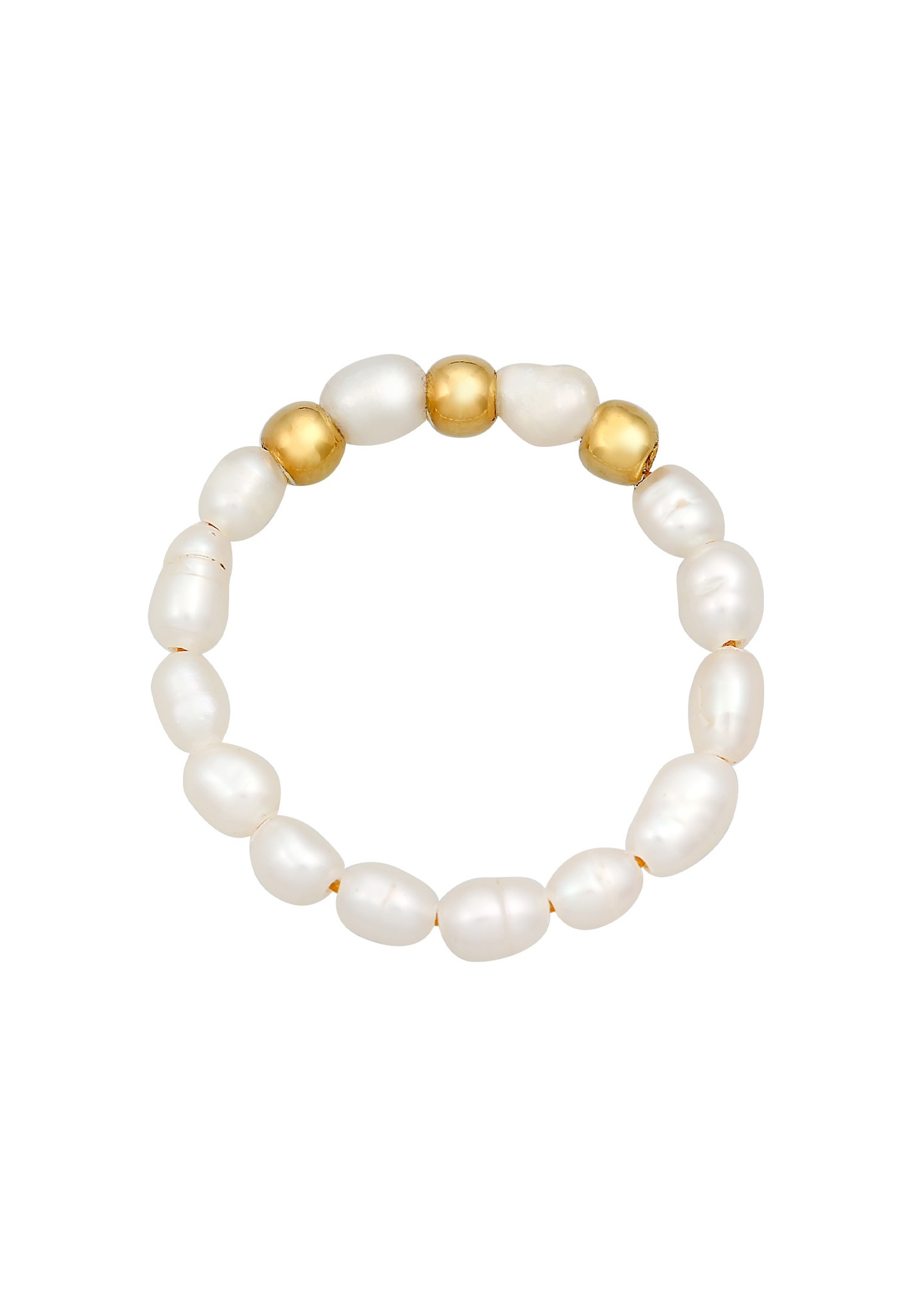 Elli Femmes Beads Tendance avec Perles de Culture d'Eau Douce en argent sterling 925 plaqué or