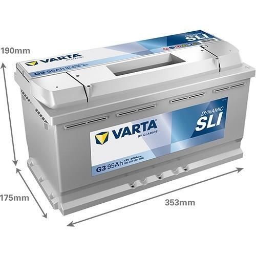 VARTA Batterie Auto G3 (+ droite) 12V 95AH 800A