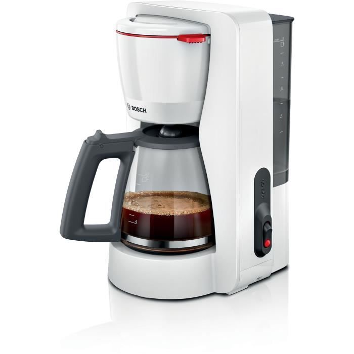 Cafetera de filtro - BOSCH - TKA2M111 MyMoment - Blanca - Capacidad de 1,25 L - Jarra de vidrio - Sistema antigoteo