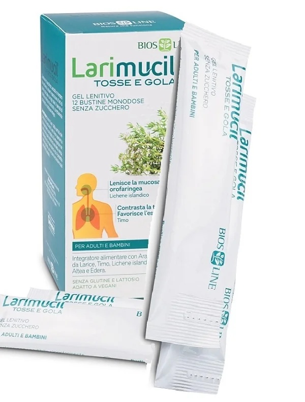 BIOS LINE Larimucil voor hoest en keelpijn, 12 zakjes