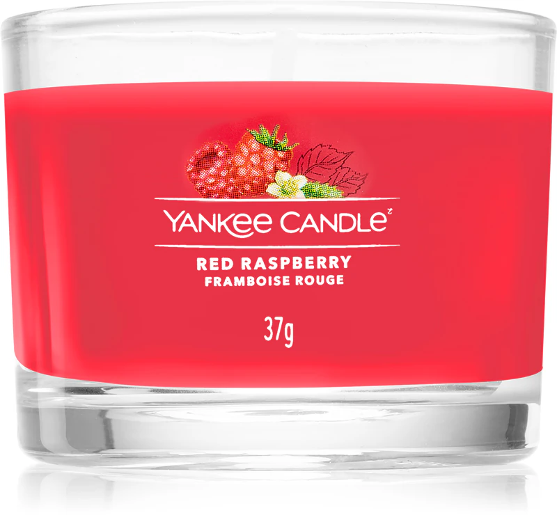 Yankee Candle Red Raspberry sampler świeca glass