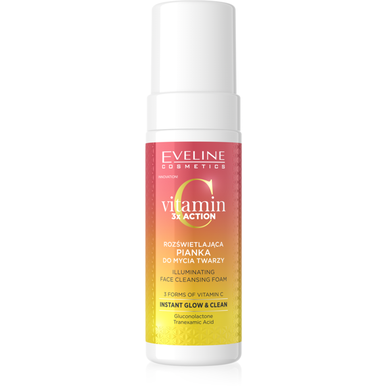 Eveline Vitamin 3x Action Instant Glow & Clean -puhdistusvaahto kasvoille 150 ml 150 ml