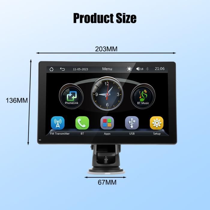 Autorradio GEARELEC de 9 pulgadas con CarPlay, Android Auto, WiFi, Bluetooth, USB y Mirror Link.