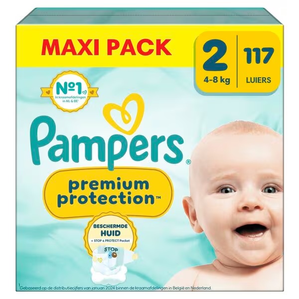 Pampers Premium Protection pelene veličine 2, veličina 2 (4-8 kg), 117 komada