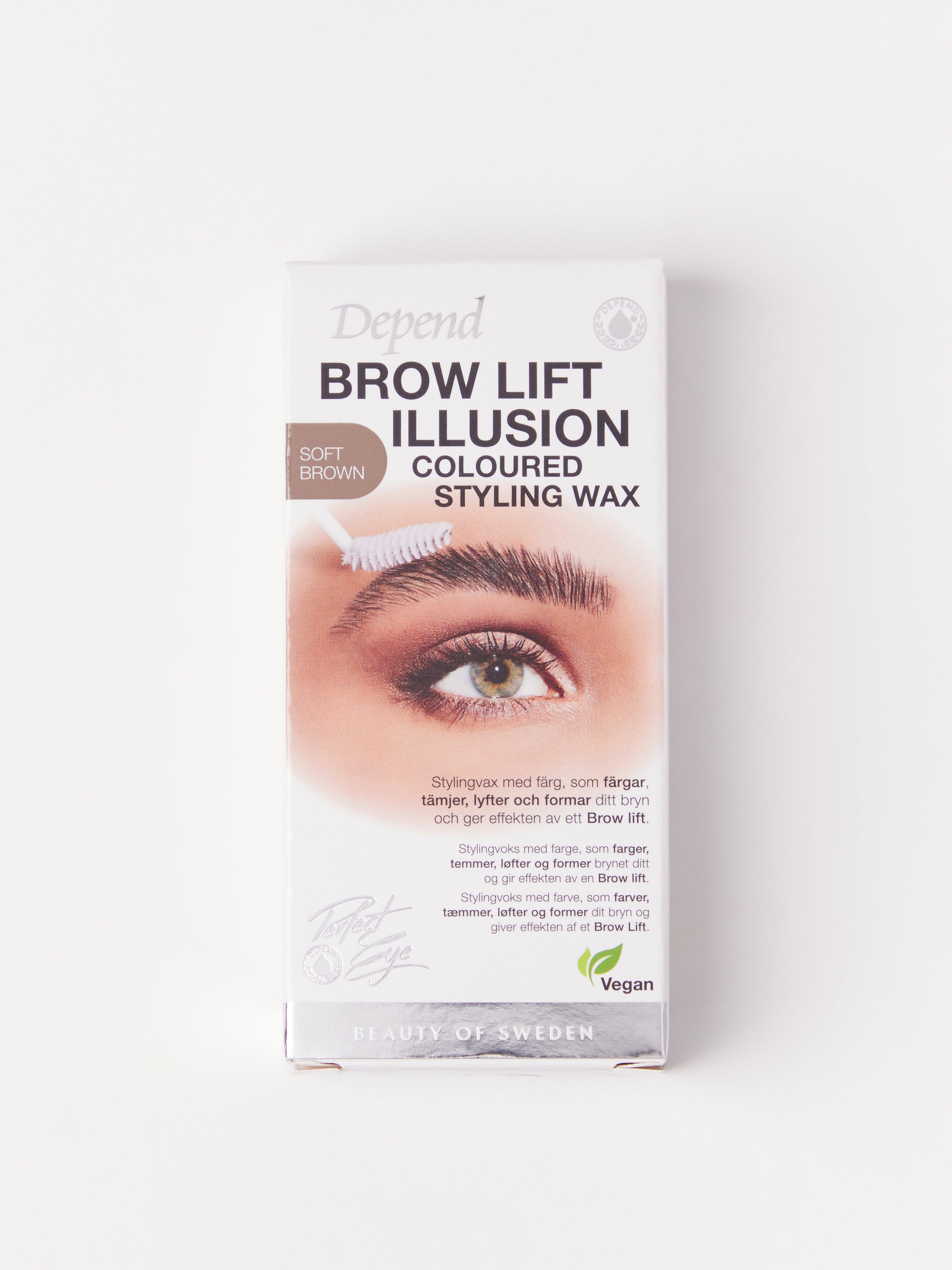 Cera de peinado con color Depend Brow Lift Illusion, MARRÓN SUAVE