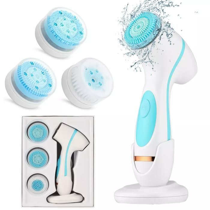 Brosse nettoyante pour le visage, exfoliante électrique pour le visage avec 3 têtes de brosse pour le nettoyage et l'exfoliation,